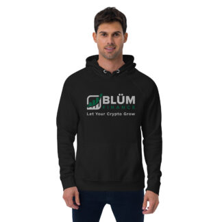 Blum - Unisex eco raglan hoodie (Light Logo) + Slogan